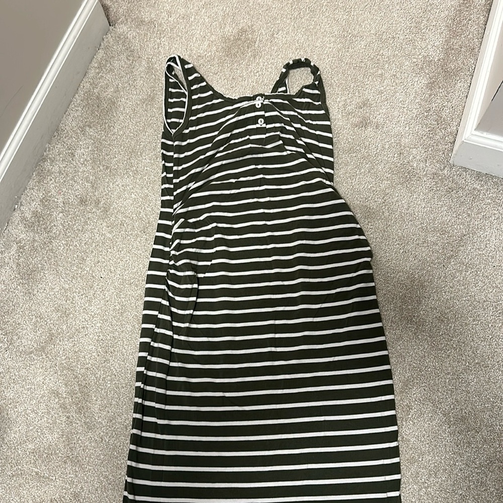 Maternity dress green and beige
